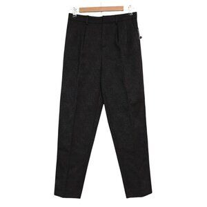 NWT Madewell Dress Pants Size 0 Black Animal Print Pleated Trousers High Rise